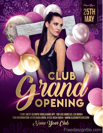 Club Grand Opening Party Flyer Template Psd
