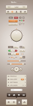 Coffee Theme Interface Material Psd