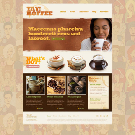 Coffee Theme Website Template Psd