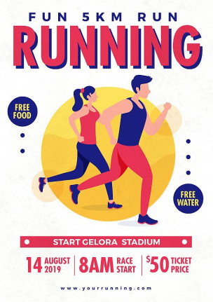 Color Running Flyer Template Psd