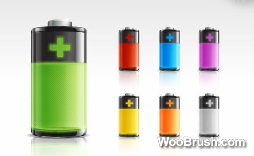 Color Battery Icons Psd