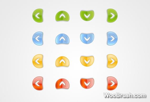 Colored Navigation Arrows Icons Psd