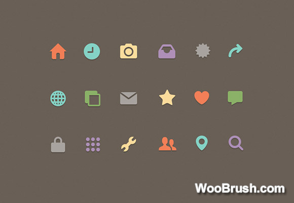 Colored Flat Web Icons Psd