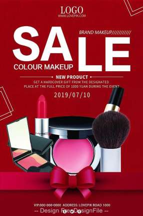 Coloul Makeup Sale Flyer Template Psd