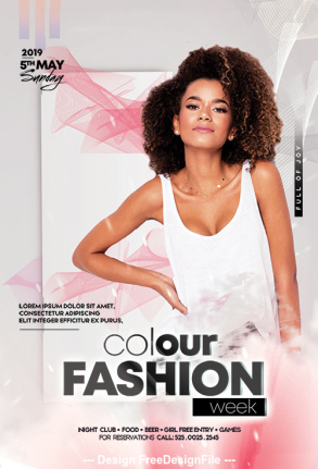 Colour Fashion Week Flyer Design Template Psd