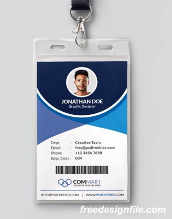 Company Office Identity Card Template Psd