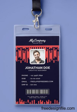 Corporate Or Company Photo Identity Card Template Psd