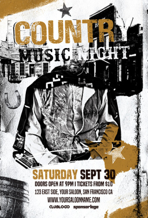 Country Music Night Flyer Template Psd