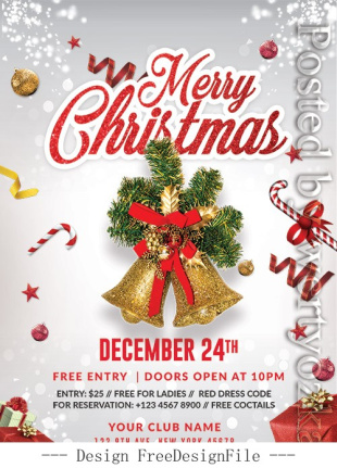 Crearive Merry Christmas 2024 Poster And Flyer Template Psd