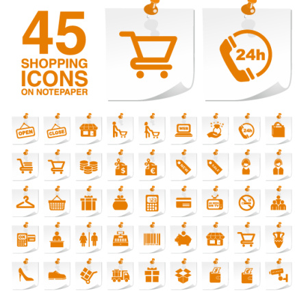 Creative Shopping Icons Stickers Vector Encapsulated Postscripts