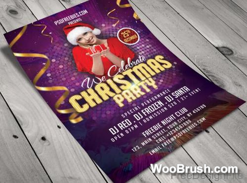 Creative 2024 Christmas Night Party Flyer Template Psd