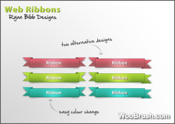 Creative Web Ribbons Material Psd