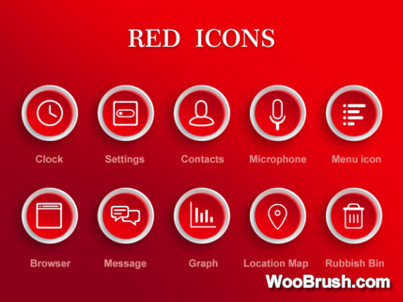 Creative Red Icons Material Psd