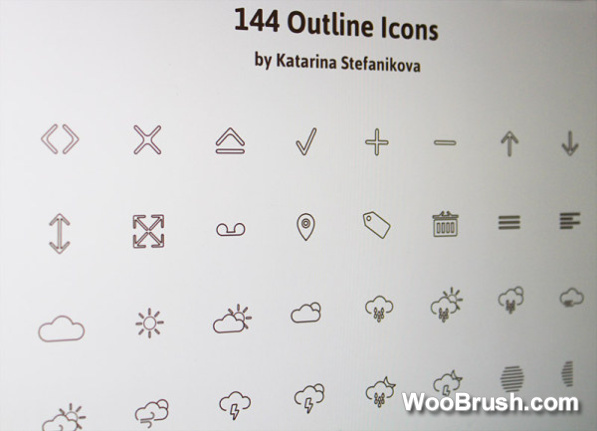 Creative Weather Outline Icons Psd