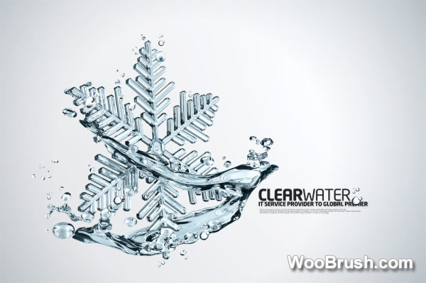 Creative Water Elements Snowflake Layered Psd