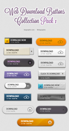 Creative Web Download Button Material Psd