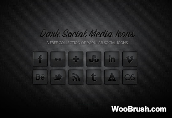 Dark Elements Of Social Media Icons Psd