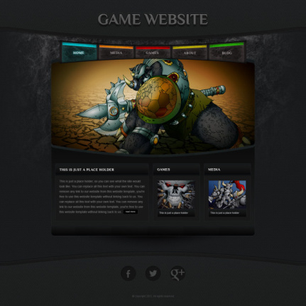 Dark Style Games Website Template Material Psd