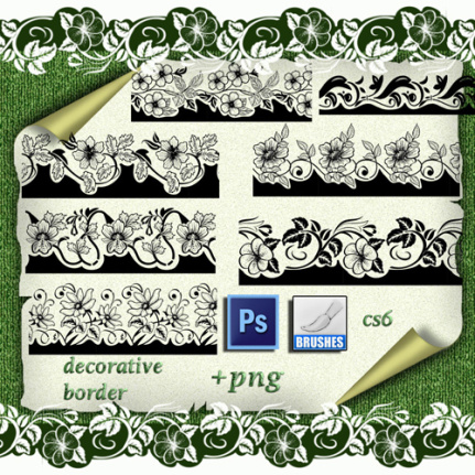 Decorative Floral Borders Brushes