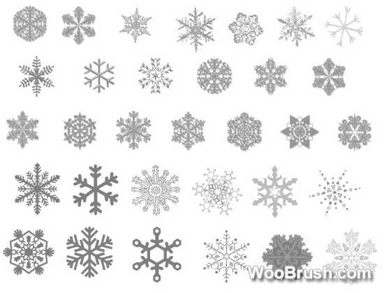 Different Gray Snowflake Icons Material Psd