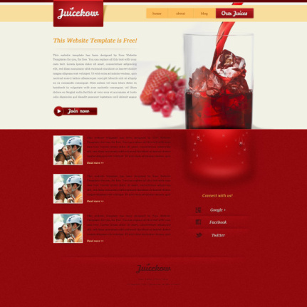 Elegant Drink Website Template Material Psd