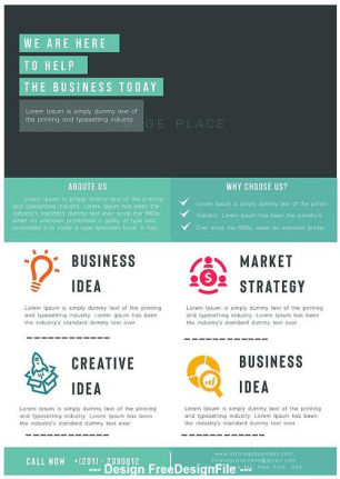 Elements Business Strategy Flyer Template Psd