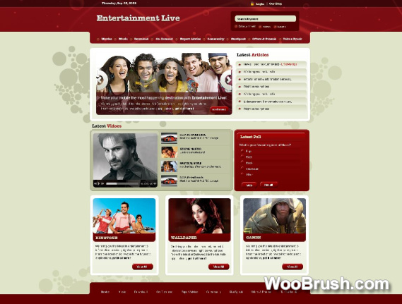 Entertainment Live Website Template Psd