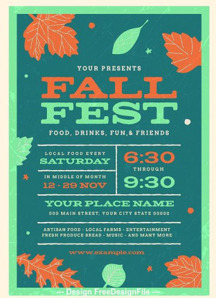 Fall Fetival Event Flyer Template Psd