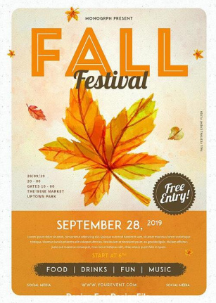 Fall Festival Flyer Template Psd