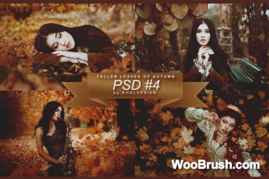 Fallen Leaves Of 2024 Autumn With Beautiful Girl Psd