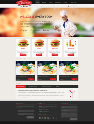 Fast Food Website Template Psd