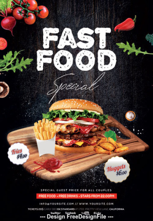 Fast Food Special Flyer Design Template Psd