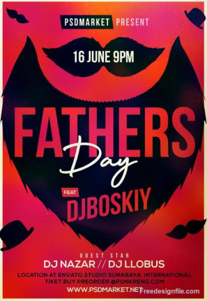 2024 Fathers Day Night Flyer Template Psd