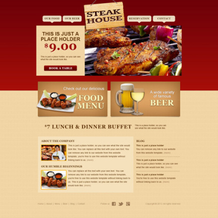 Fine Food And Buffet Website Template Psd