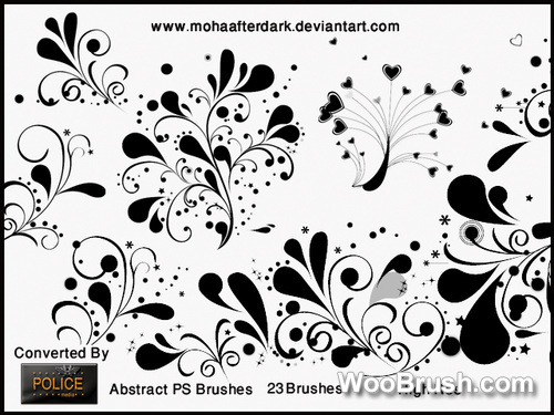 Floral Abstract Brushes Set