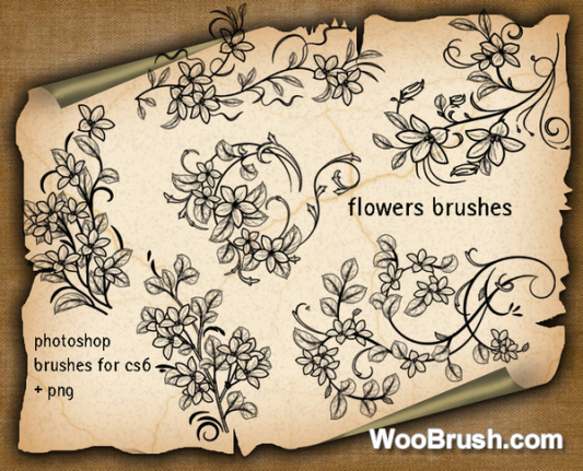 Flowers Decorative Brushes