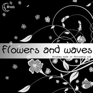 Flowers And Waves Brushes