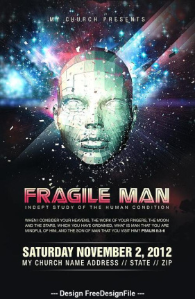 Fragile Man Poster Template Psd
