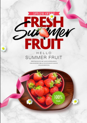 Fresh Fruit 2024 Summer Flyer Template Psd