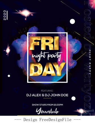 Friday Night Party Flyer Template Psd