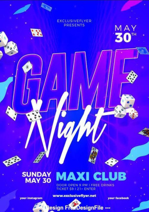 Game Night Maxi Club Party Flyer Psd