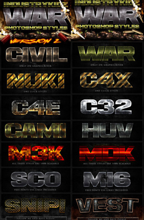 Game Text Effects Styles Psd Set