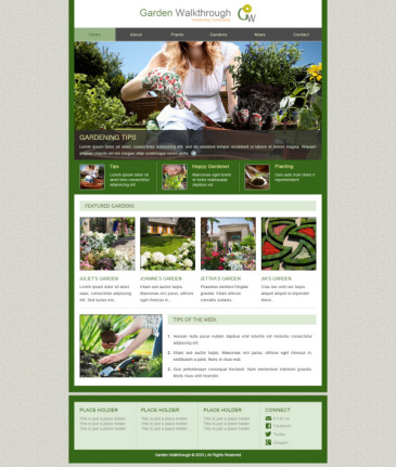 Gardening Website Template Psd