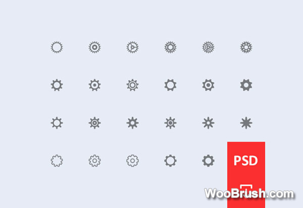 Gear Setting Icons Psd