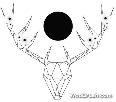Geometric Deer Head Brushes