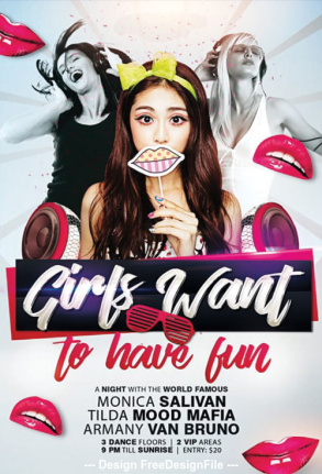 Girls Want To Have Fun Poster Template Psd