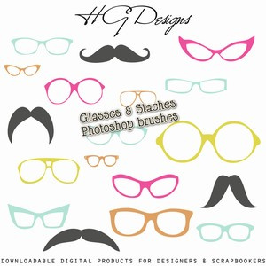 Glasses And Staches Brushes