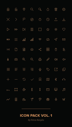 Gold Outline Icons Psd Pack