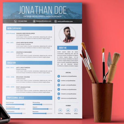 Graphic Dsigner Resume Template Psd