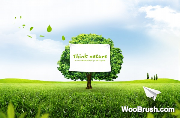 Green Nature Background Psd